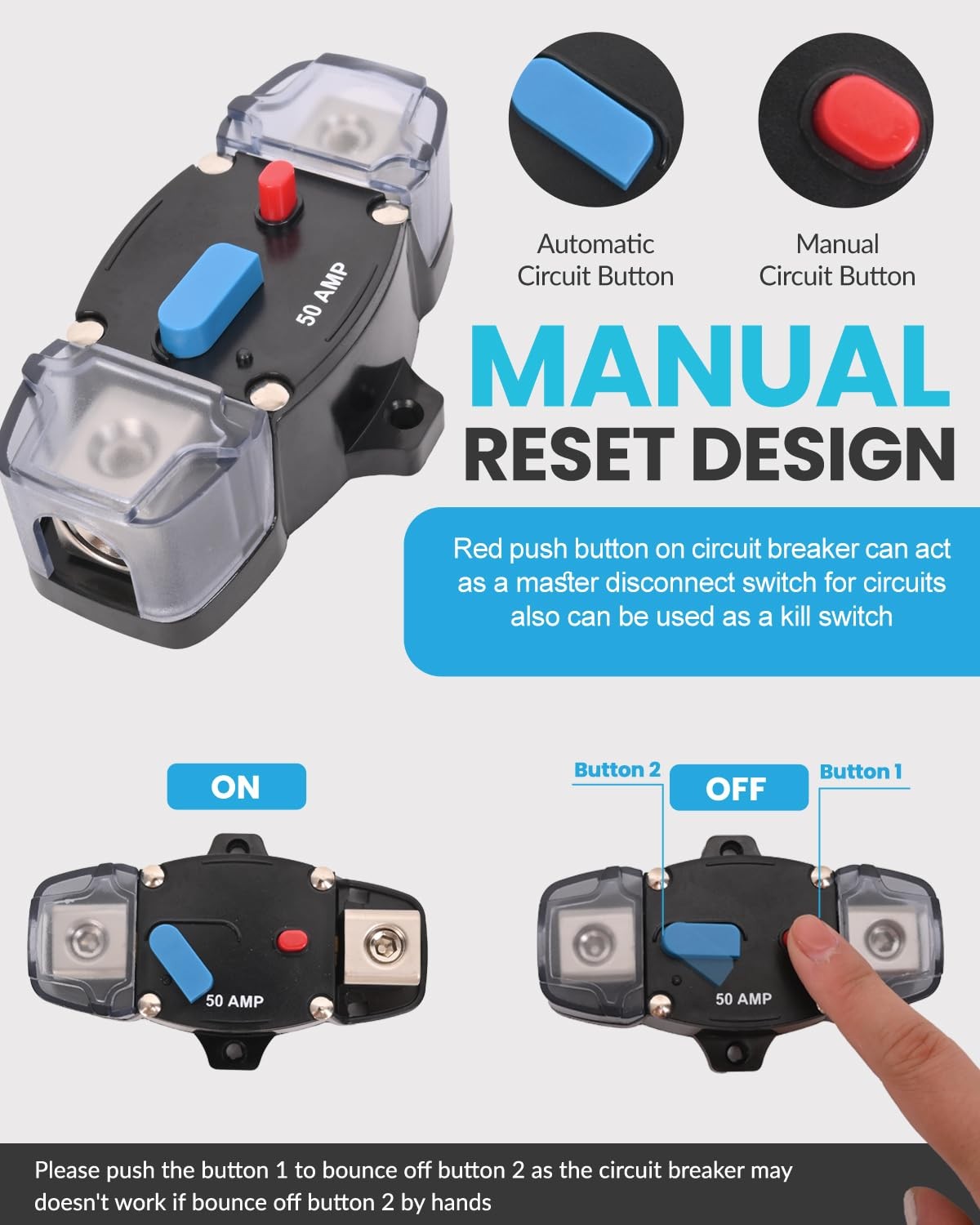 BULVACK 150 Amp Circuit Breaker with Manual Reset Waterproof Inline Fuse…