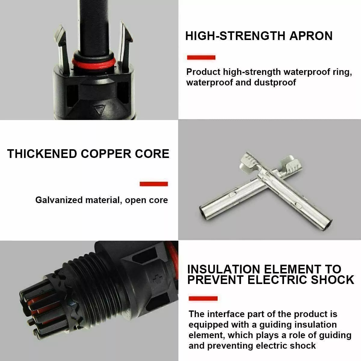 10/20/50/100/400 Pairs Male Female Solar Cable Connectors For DIY Solar Panel US
