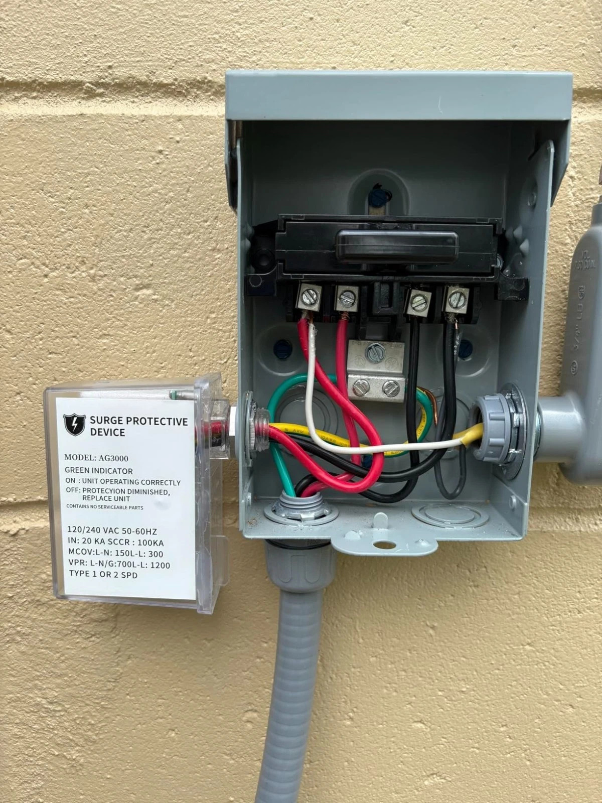 AG3000 HVAC Surge Protector 120/240V, Whole House SPD for AC & Heat Pumps