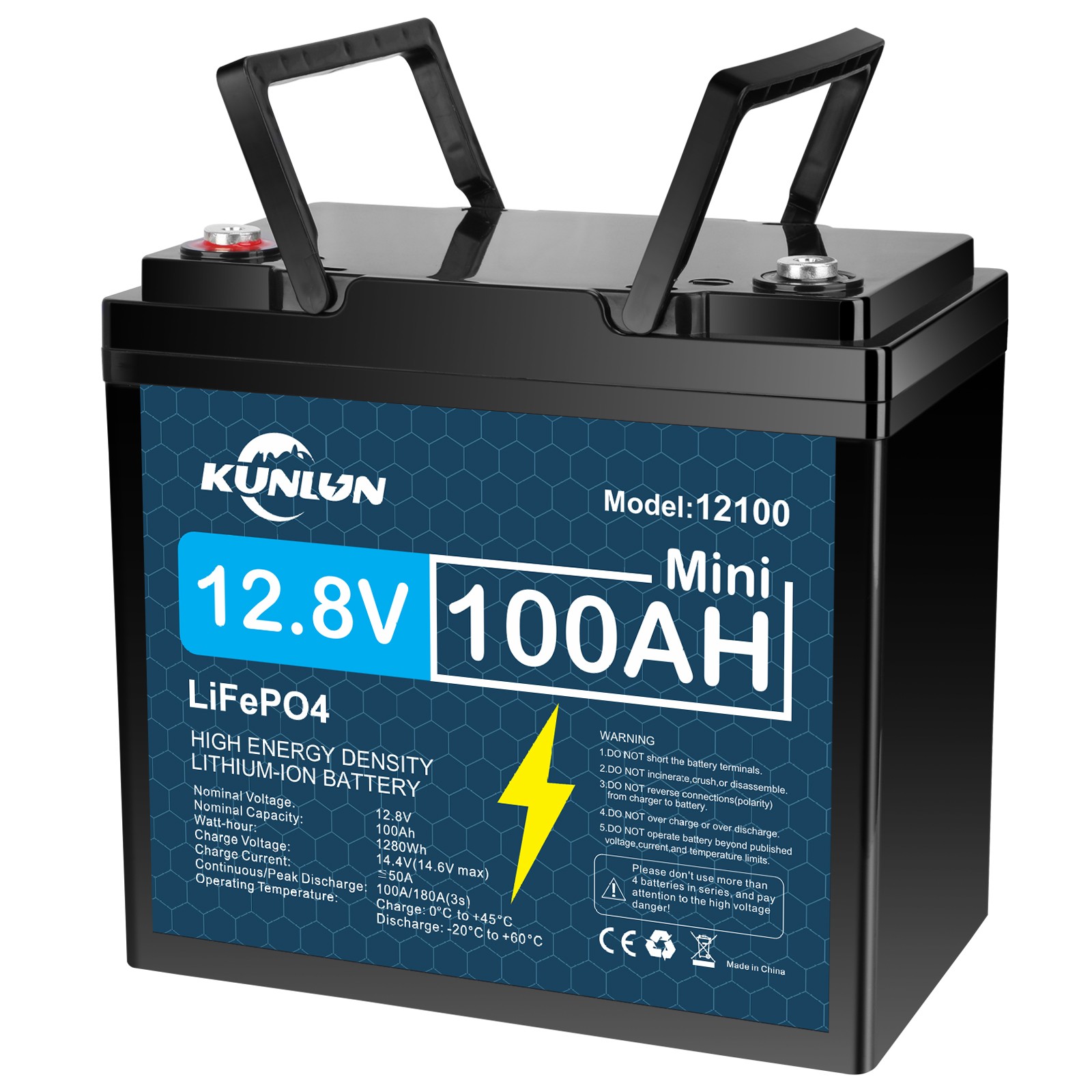 12V 20Ah 100Ah LiFePO4 Lithium Battery, Built-in Smart BMS, for Trolling Motor