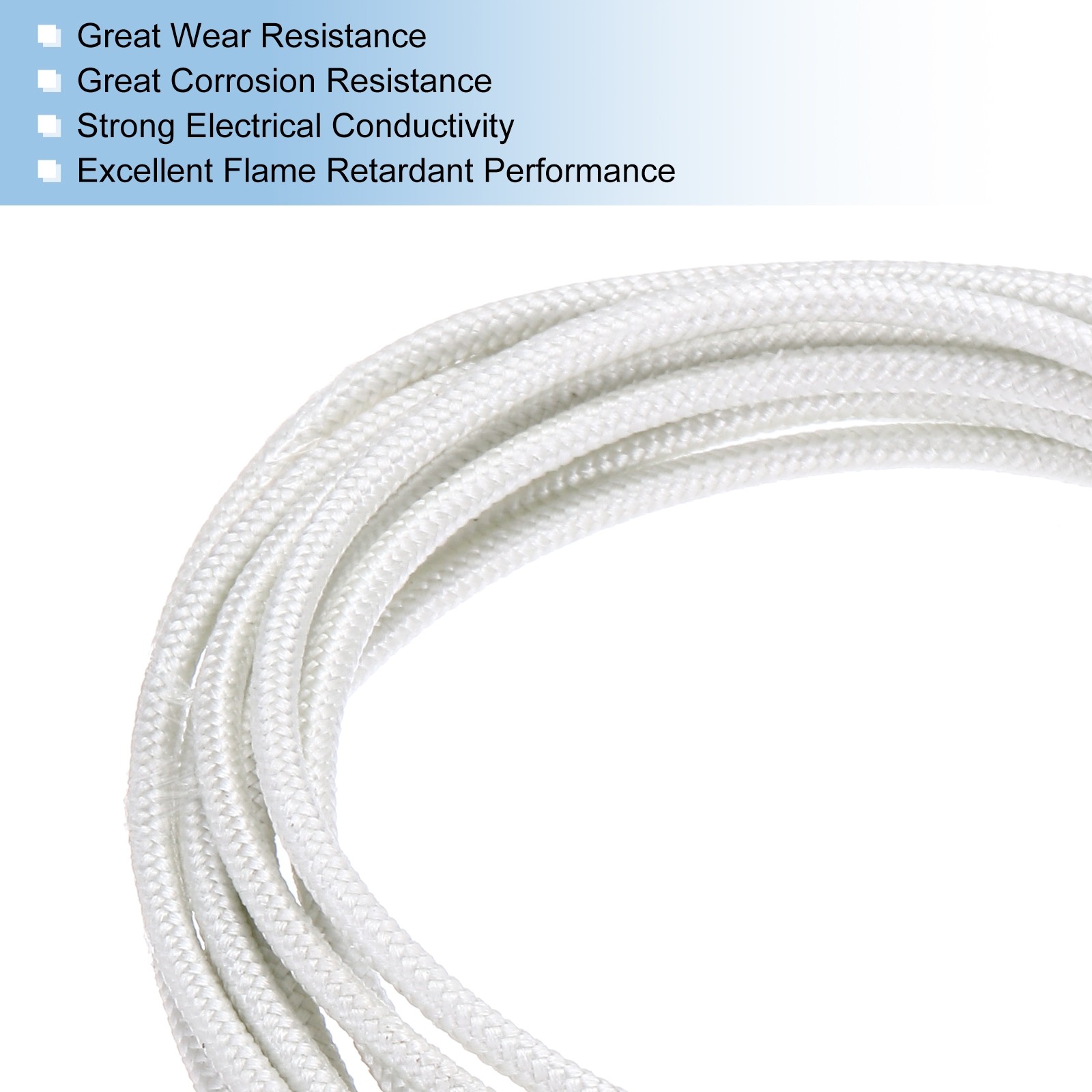 3 Meter/9.84ft 18AWG High Temp Wire Flexible Mica Cable Braided Wire White