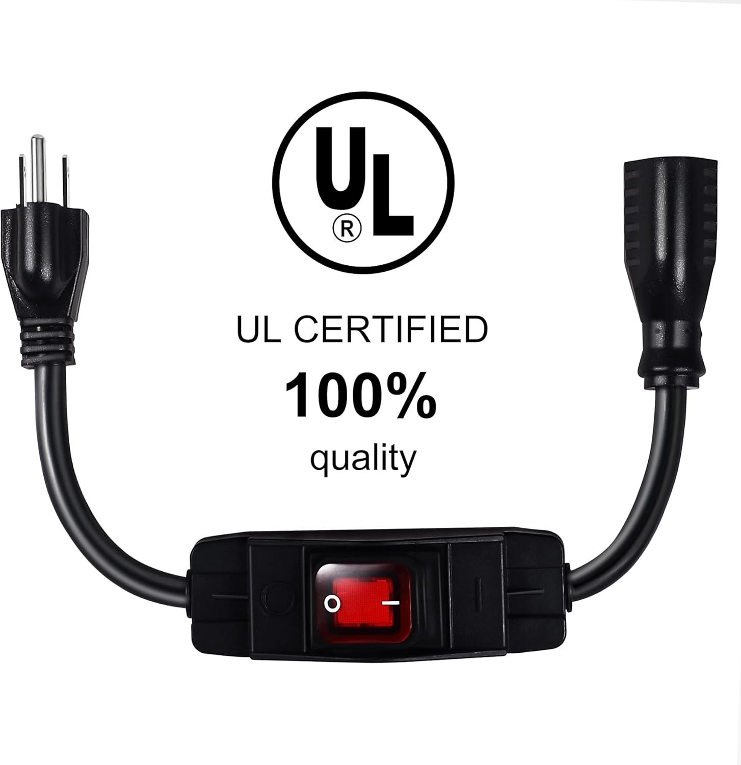 Outdoor Waterproof On/Off Switch Extension Cord, Heavy Duty 125v/250v Black S…