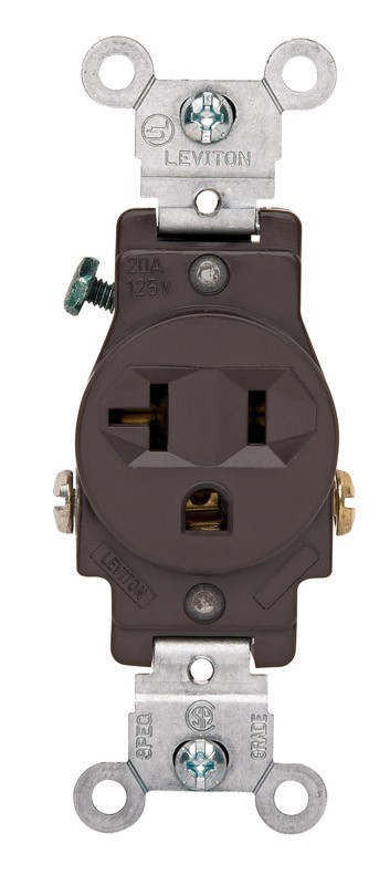 Leviton 20 amps 125 V Brown Outlet 5-20R 10 pk