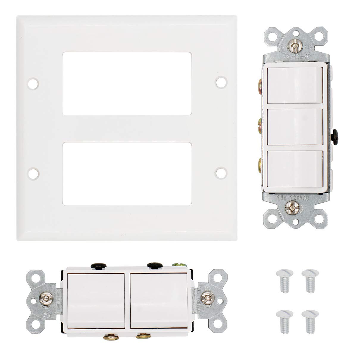 2-Decora Traditional Single PoleDual Combination Switch & Triple Rocker Swit