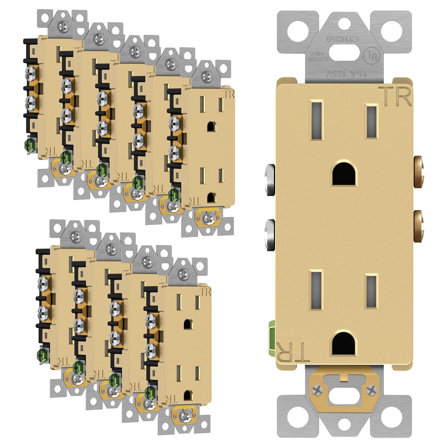 ENERLITES Elite Decorator Receptacle Outlet Tamper-Resistant Child Safe