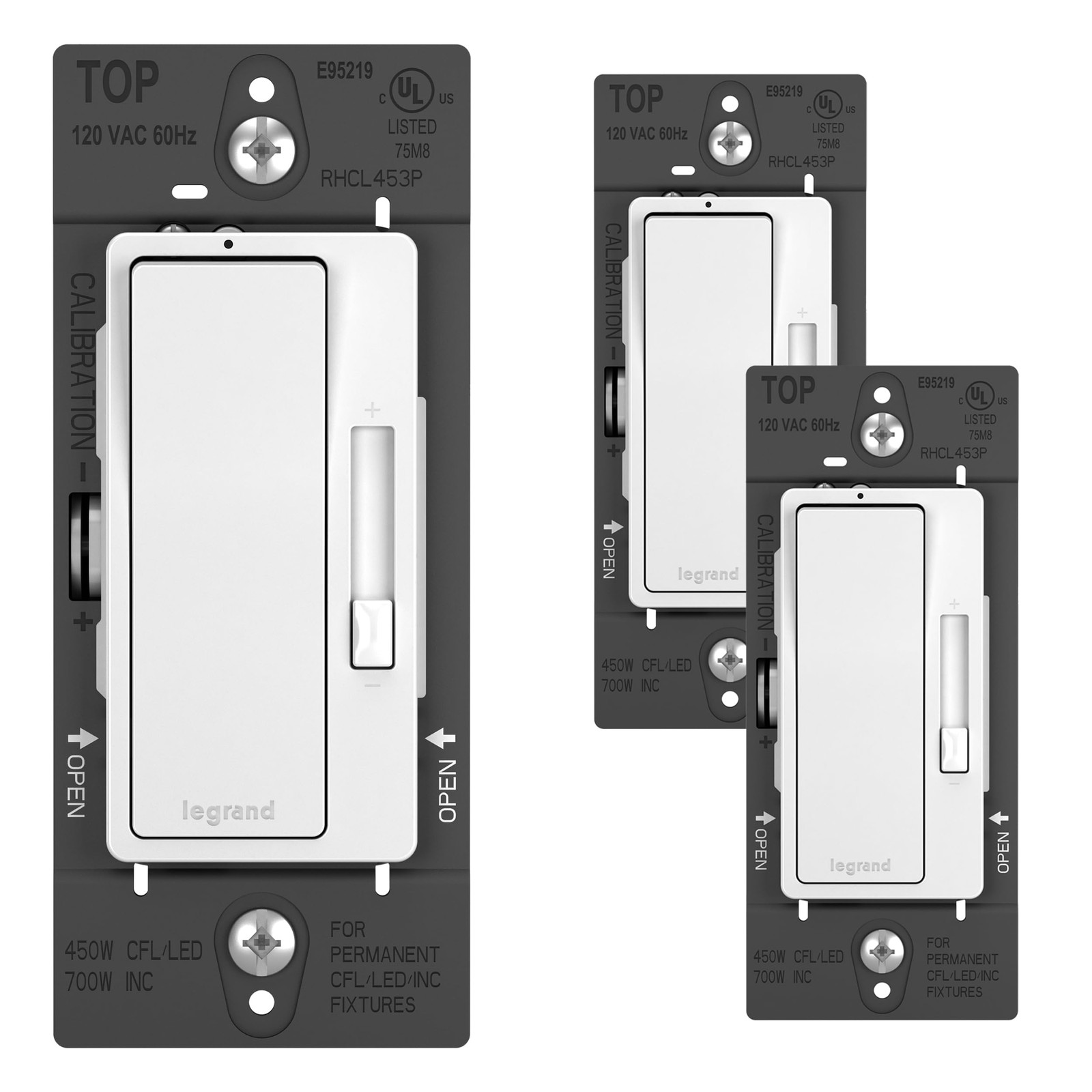 Legrand Radiant CFL/LED Dimmer Light Switch, Single-Pole/3-Way with All White