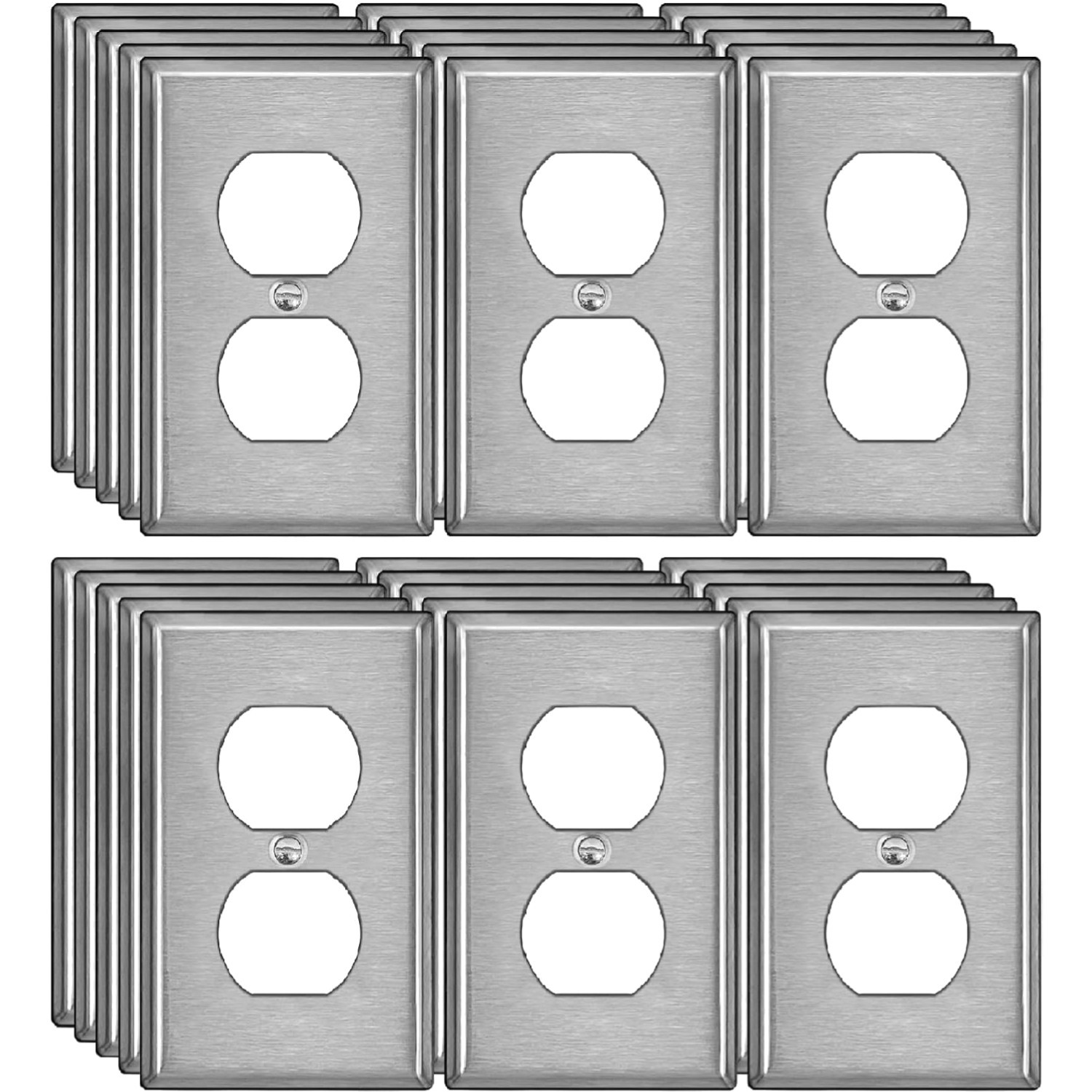 Corrosion-Resistant Steel Outlet Cover, 30 Pack