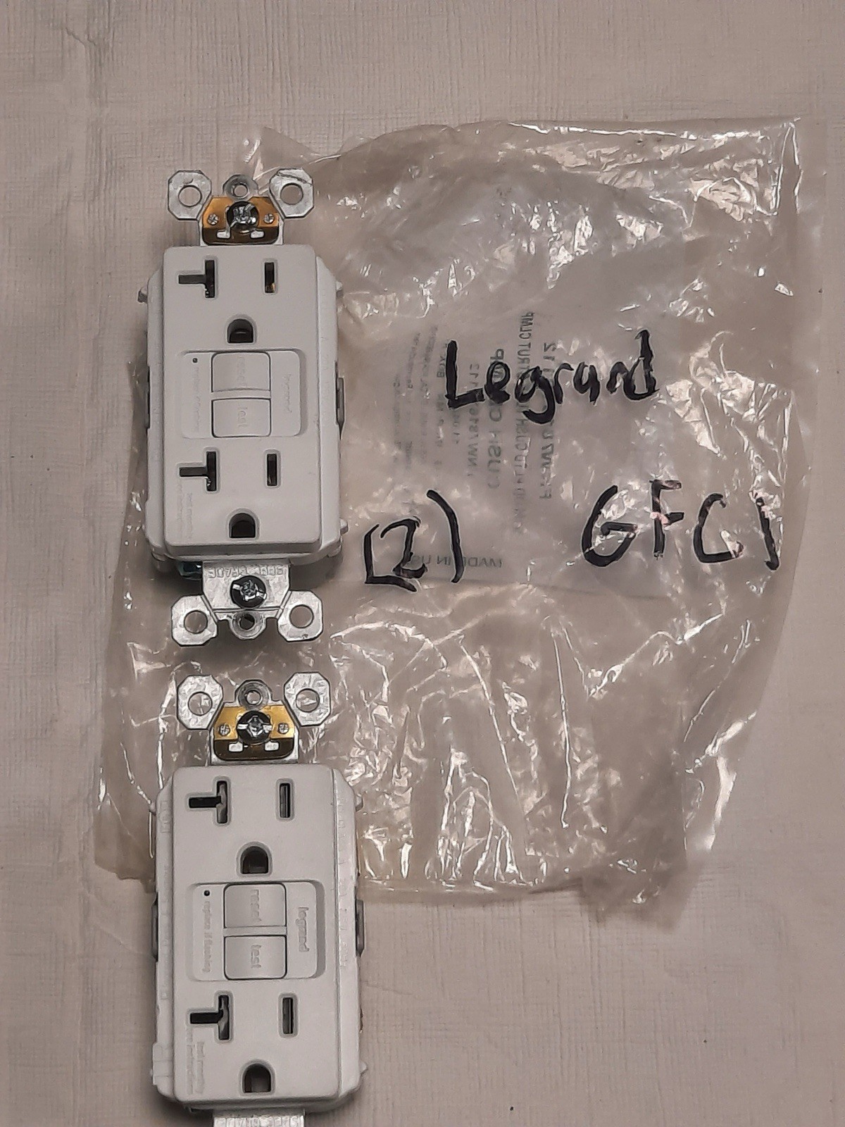 Legrand 20a GFCI With Covers. White. Preowned, Excellent Condition Lot Of 2