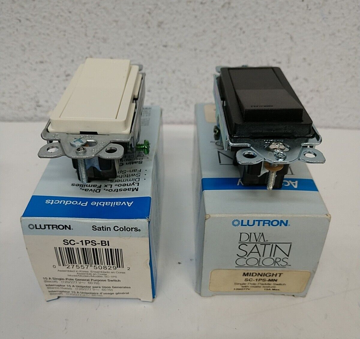 Lot of 5 PCs LUTRON SC-1PS-MN, SC-1PS-BI Light Switch
