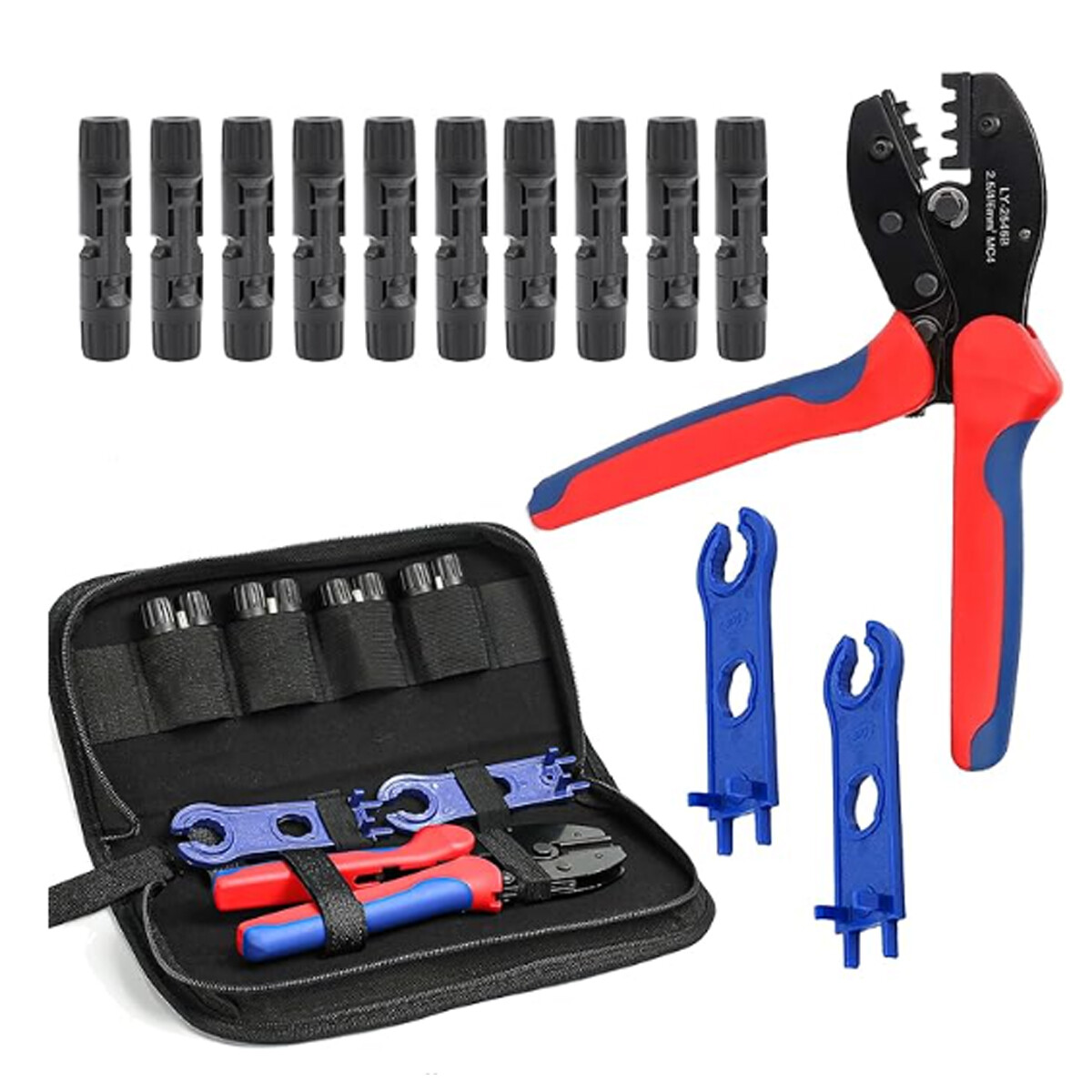 GEYA Solar 10 Pairs Wire Connector & Crimping Tool Kit 10-14AWG For PV Cable