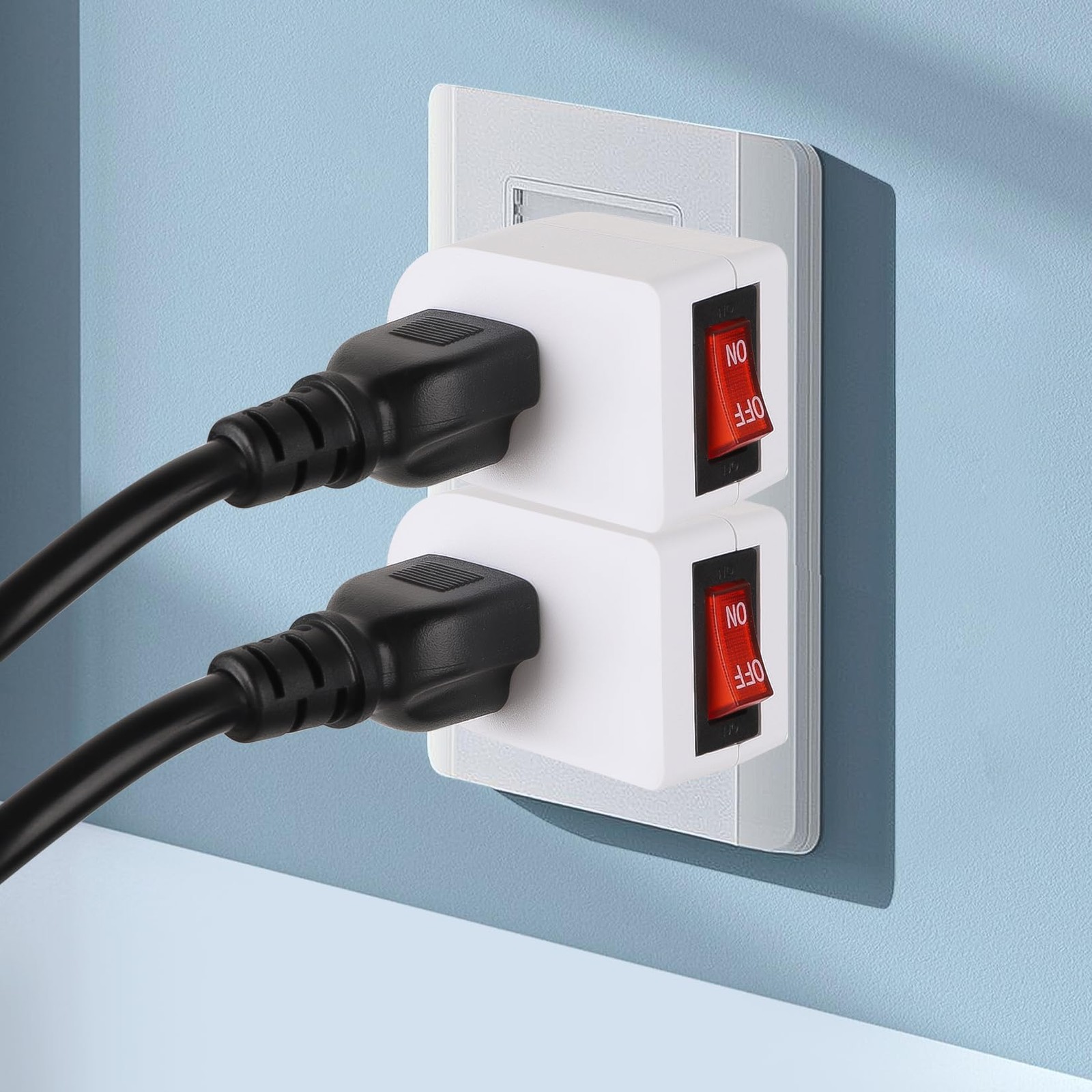 Grounded Outlet with on off Switch (4 Pack), Single Power Adapter Outlet 15A 187