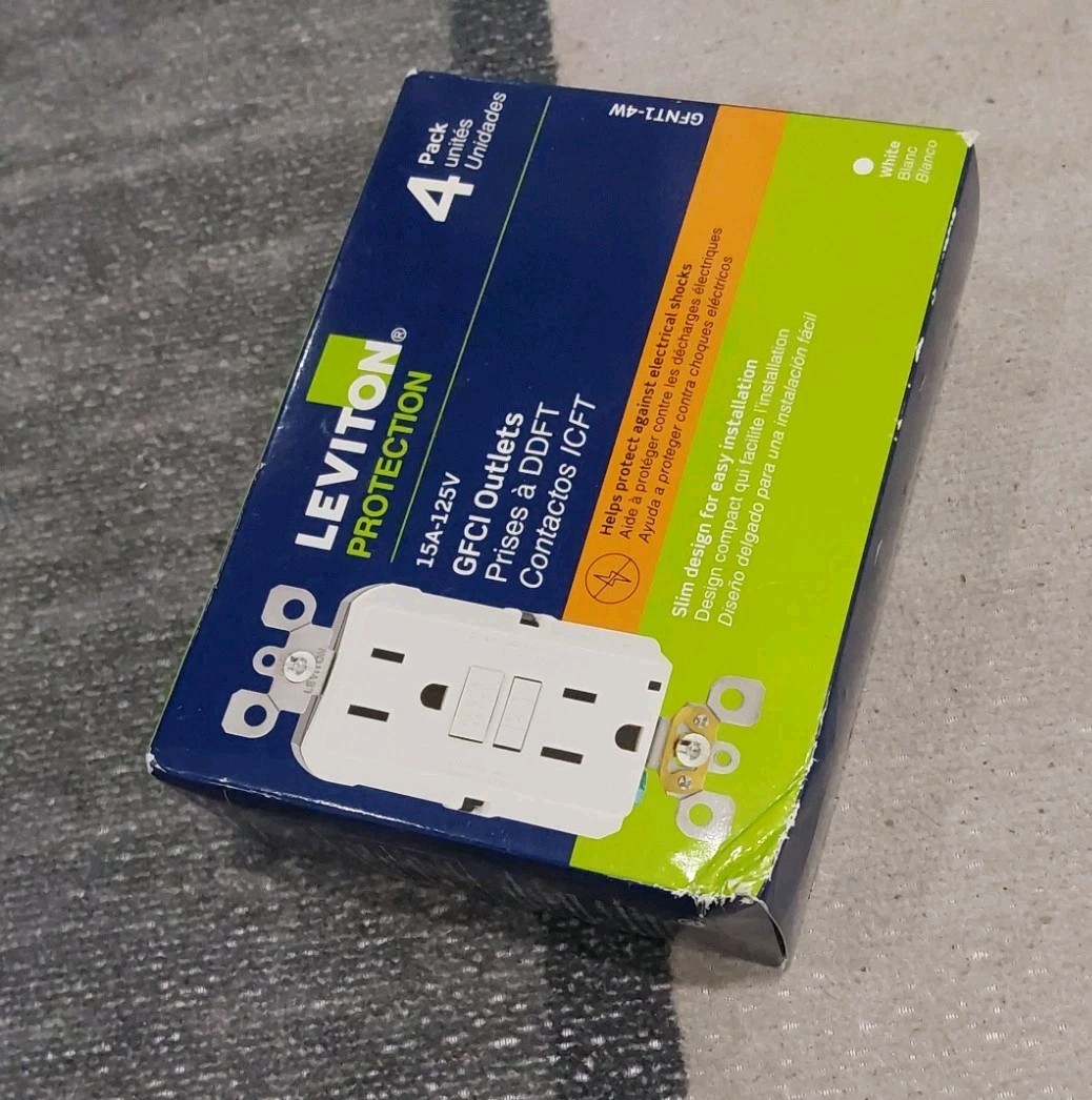 Leviton M22 GFNT1-4W 15A 125V GFCI Duplex Wall Outlet (4-Pack) White – NEW B3