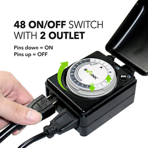 Timer Outdoor Two Outlets Heavy Duty Pool Yard Pump Mechanical 24 Hour Control