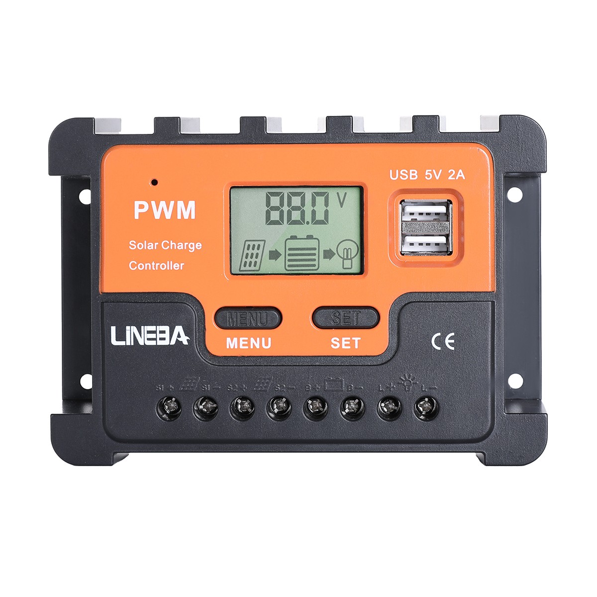 30A PWM Solar Charge Controller, 12V/24V Solar Panel Regulator for AGM Lithium
