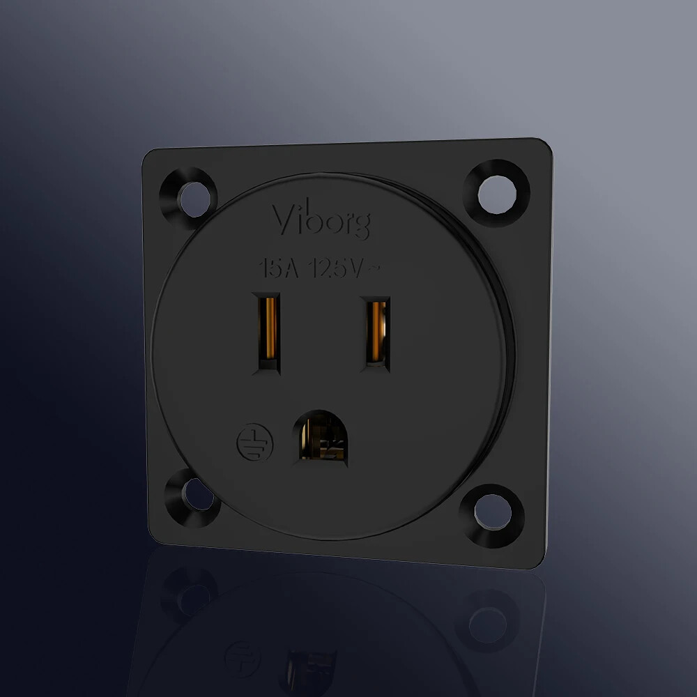 Viborg Pure Copper Gold Plated US Socket 15A 125V Receptacle Power Supply Outlet