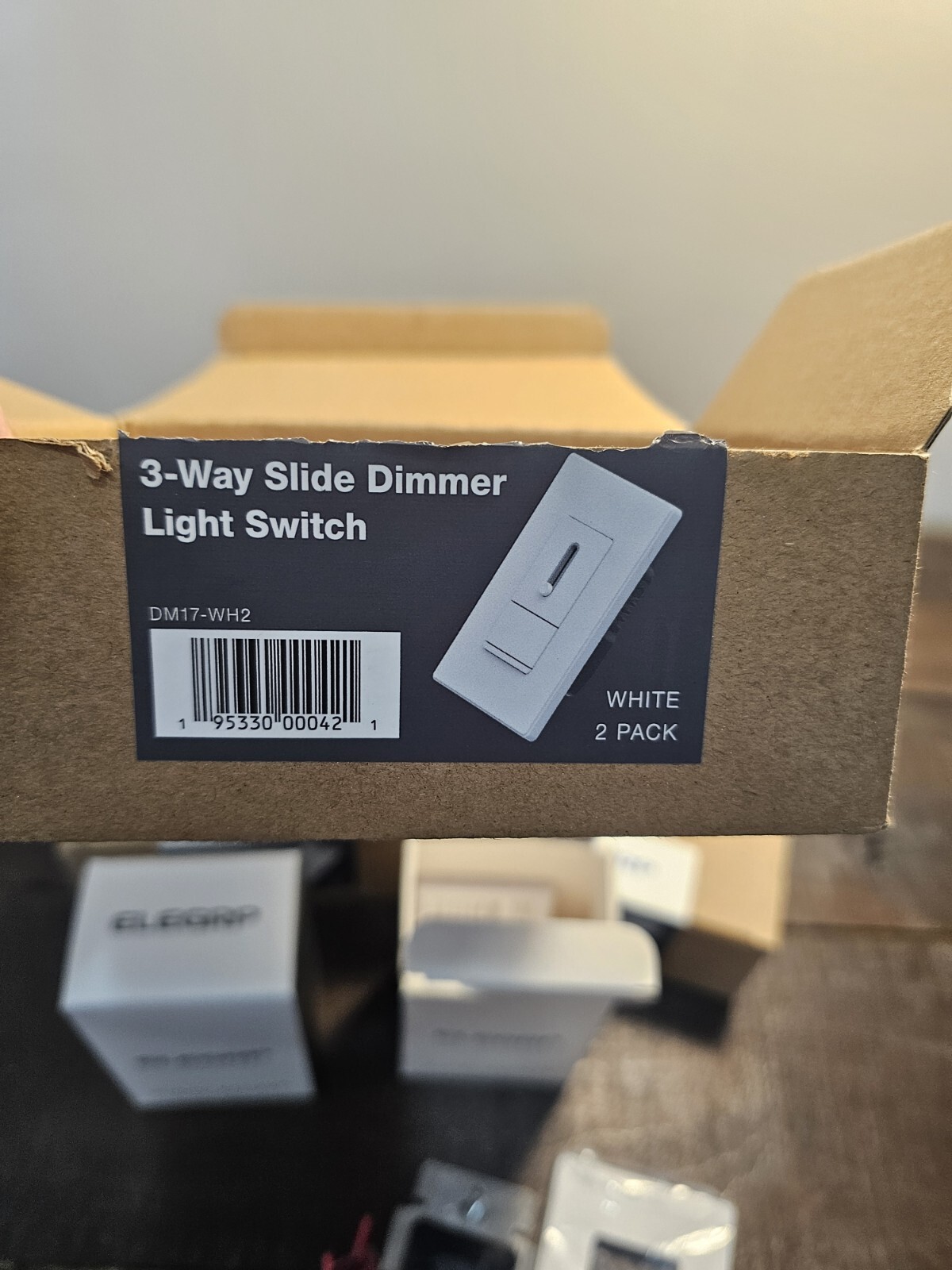 ELEGRP Slide Dimmer Switch for Dimmable LED, CFL and Incandescent Lights 2 Pack