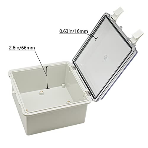 Junction Box ABS Plastic Dustproof Waterproof IP65 5.9″ x 5.9″ x 3.5″