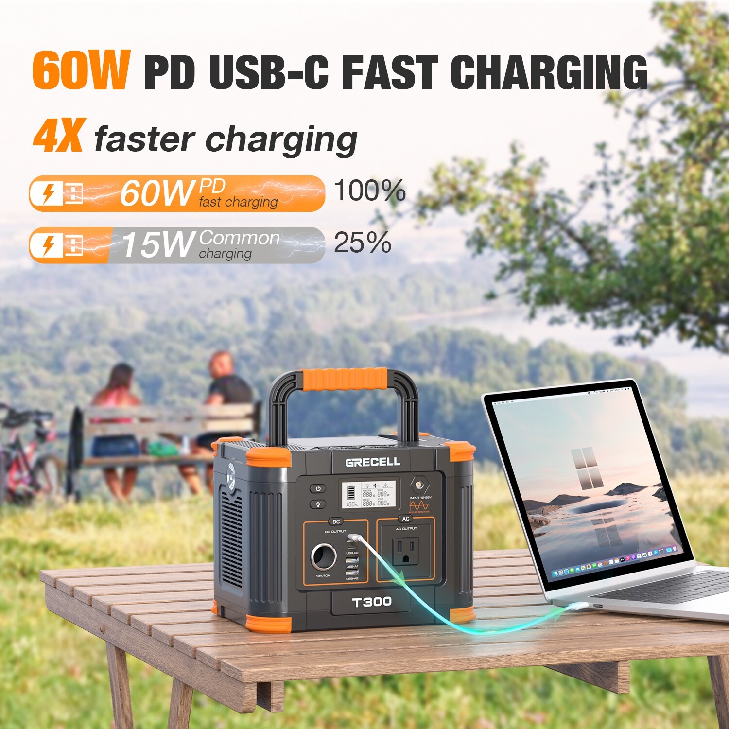 300W Power Station Portable Solar Generator Camping Backup Lithium Battery