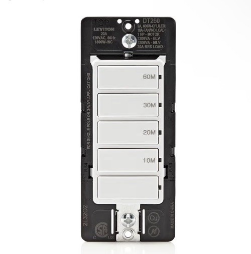 (24) LEVITON COUNTDOWN SWITCH FOR BATHROOM LIGHTS 10-20-30-40 MINUTES 20AMP