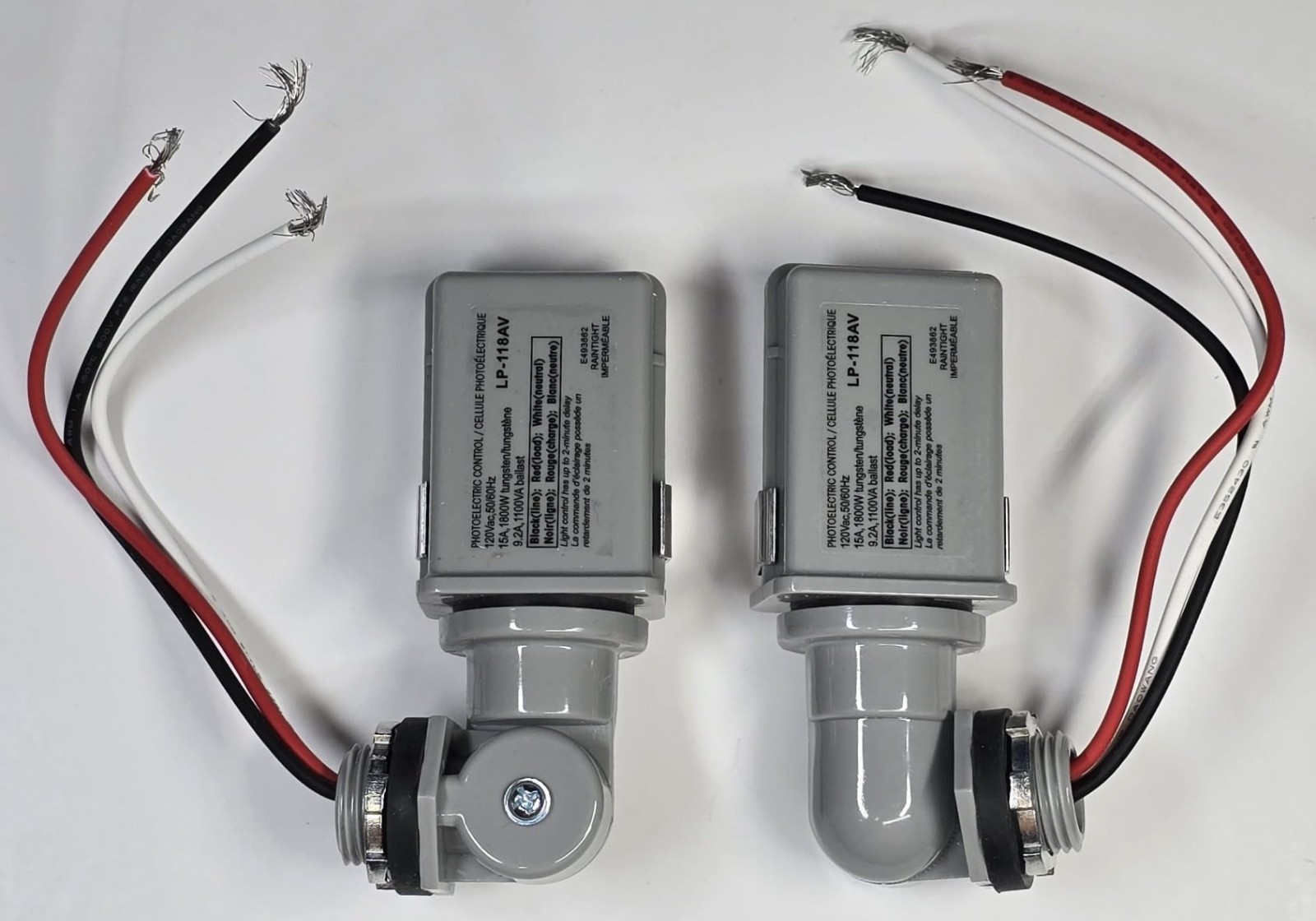 2pc Photocell Sensor 120V Dusk to Dawn Switch IP54 Outdoor Auto Light Control