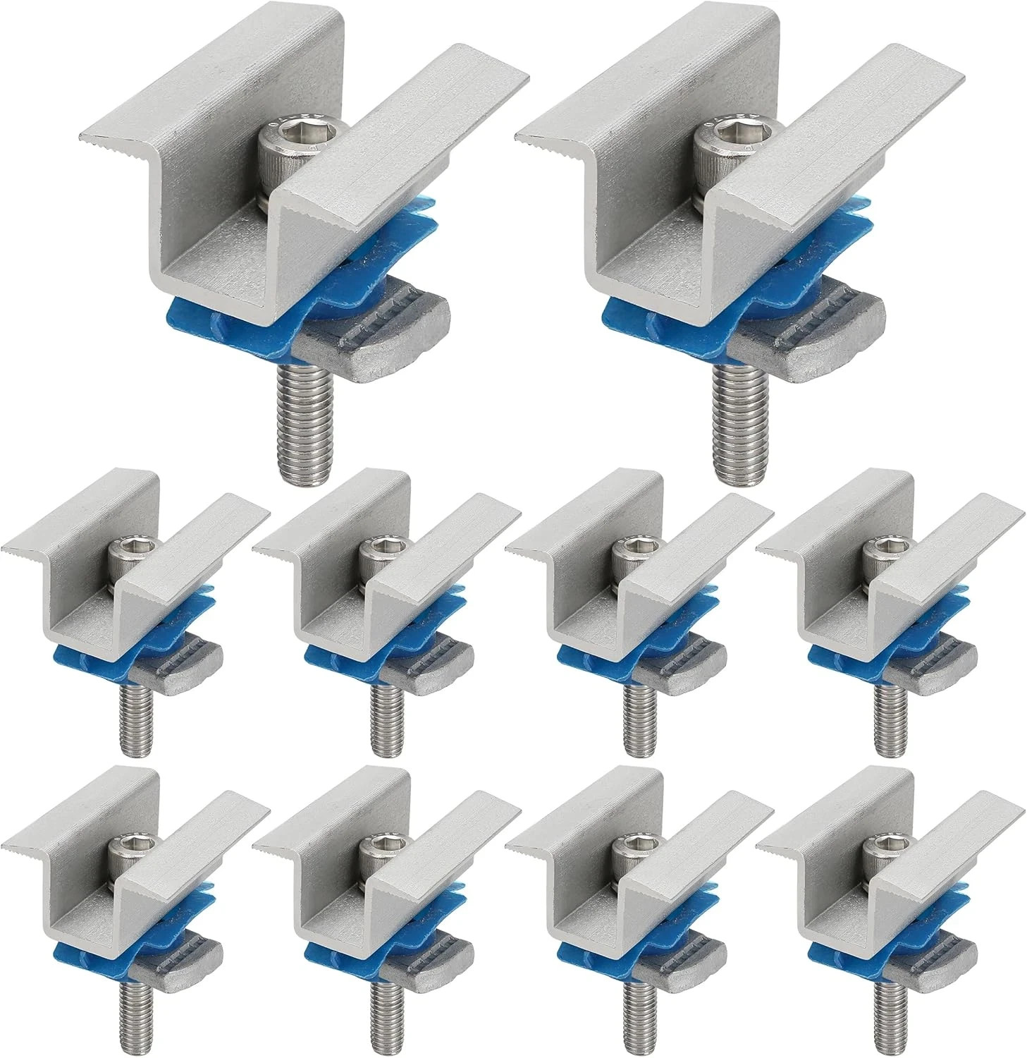 10 Pcs Adjustable Solar Panel Mounting Bracket Clamps Wide Photovoltaic Support
