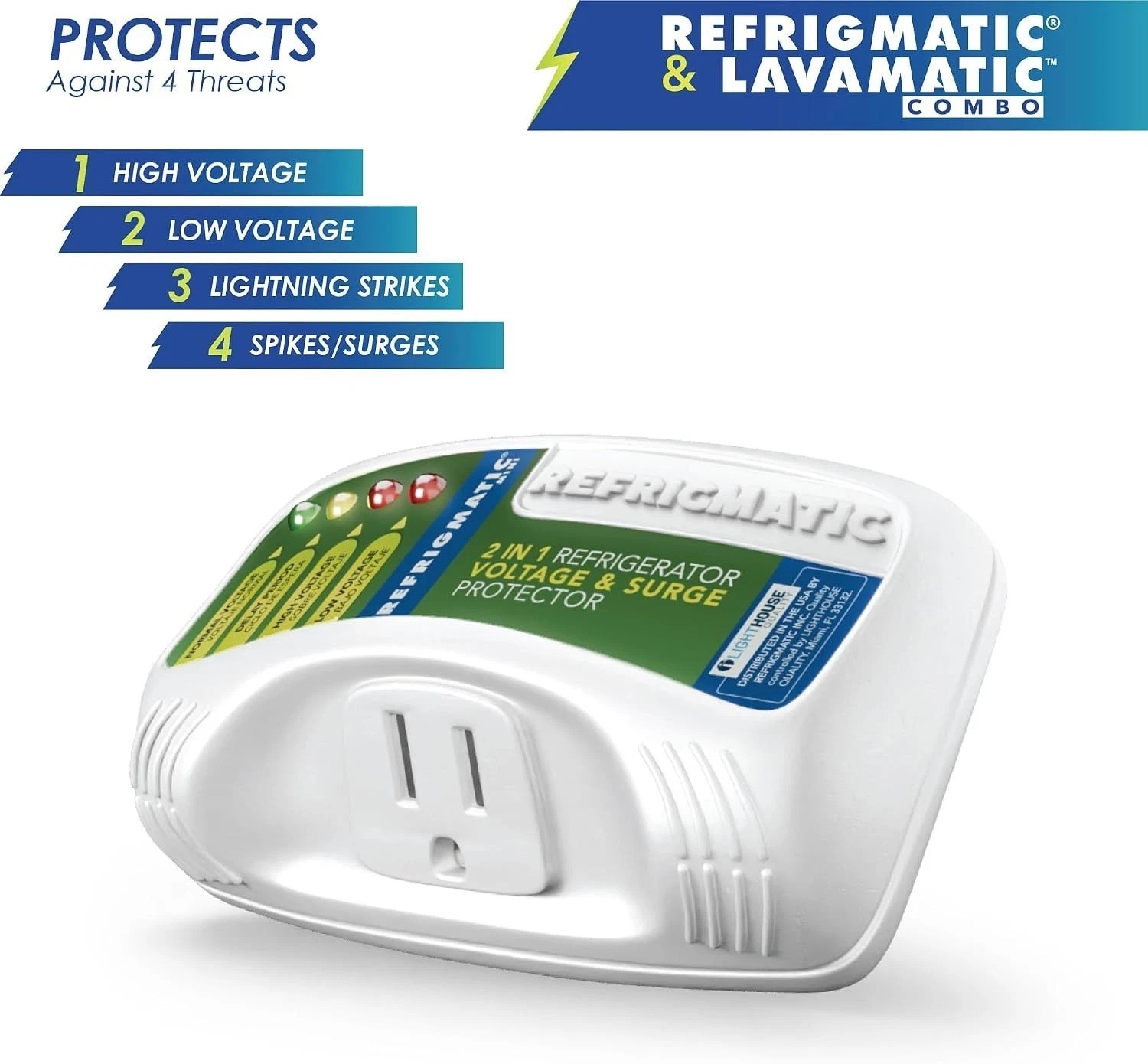 Two Electronic Voltage & Surge Protector Combo - Protect your Refrigerator an…