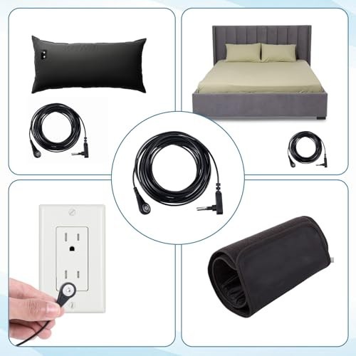 1pcs Grounding Mat Replacement Cord 15ft Black Cable for all Grounding Sheets