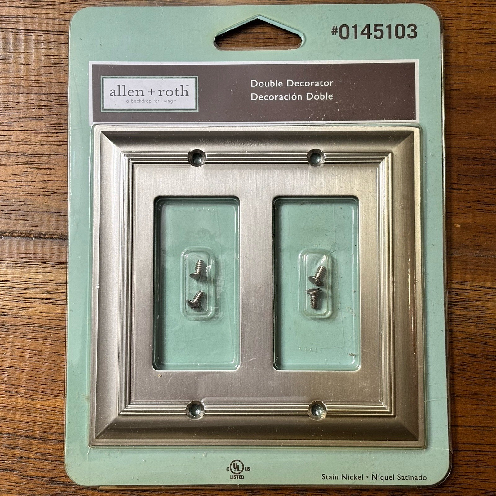 Allen & Roth Satin Nickel Finish Wall Plate NEW