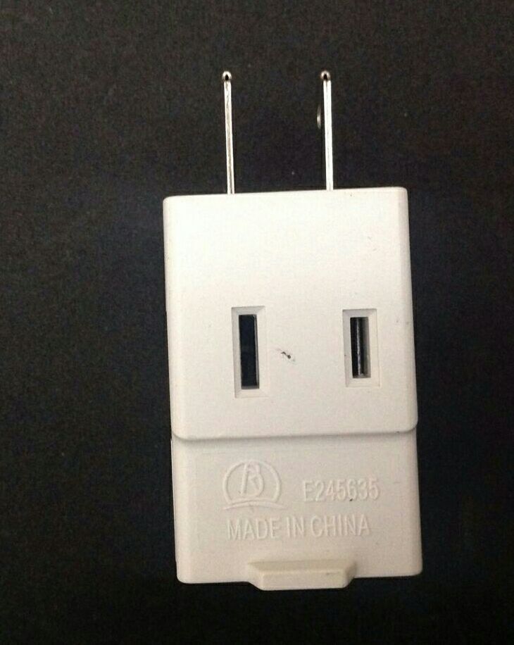2 X 3-Outlet Polarized Cube Tap-UL Listed-Fits Large Plugs-Indoor Use-USA SELLER