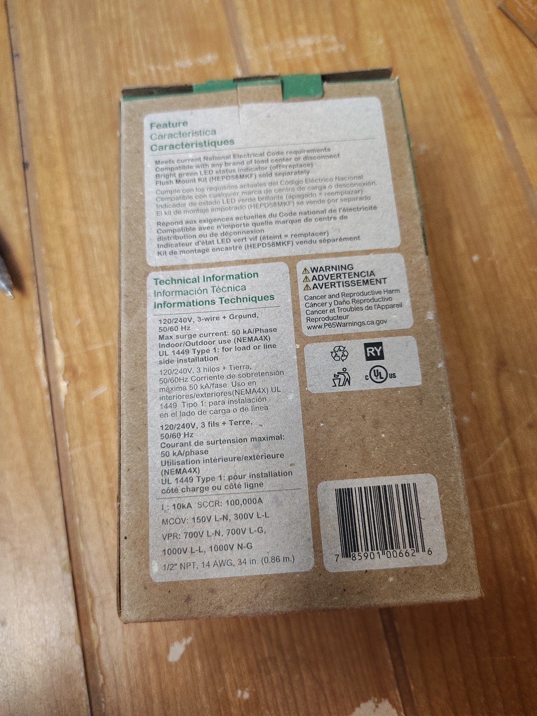 Square D by Schneider HEPD50 50kA Whole Home Surge Protection Device NEW