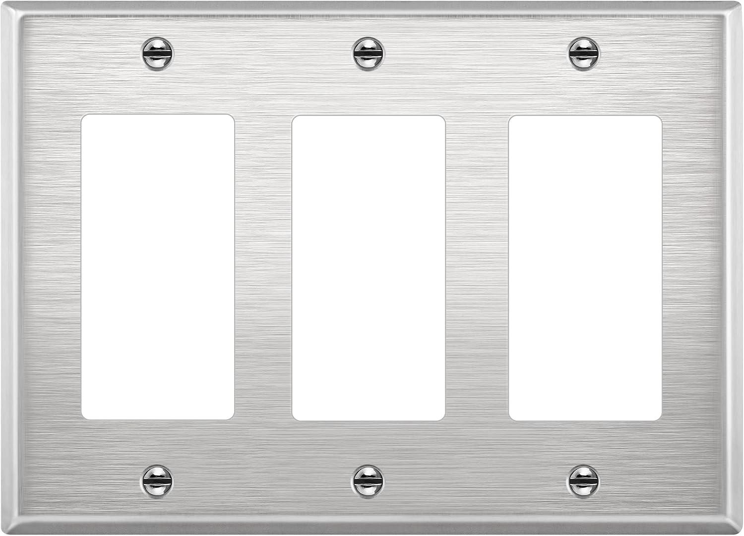 Decorator Switch or Outlet Metal Wall Plate Corrosion Resistant Size 3-Gang