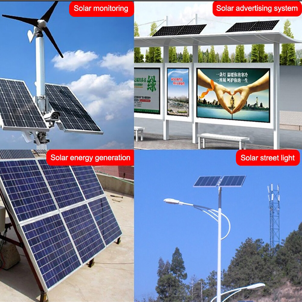 50W Solar Panel Dual USB Output Battery Charger 60A Home RV Camp Outdoor Garden