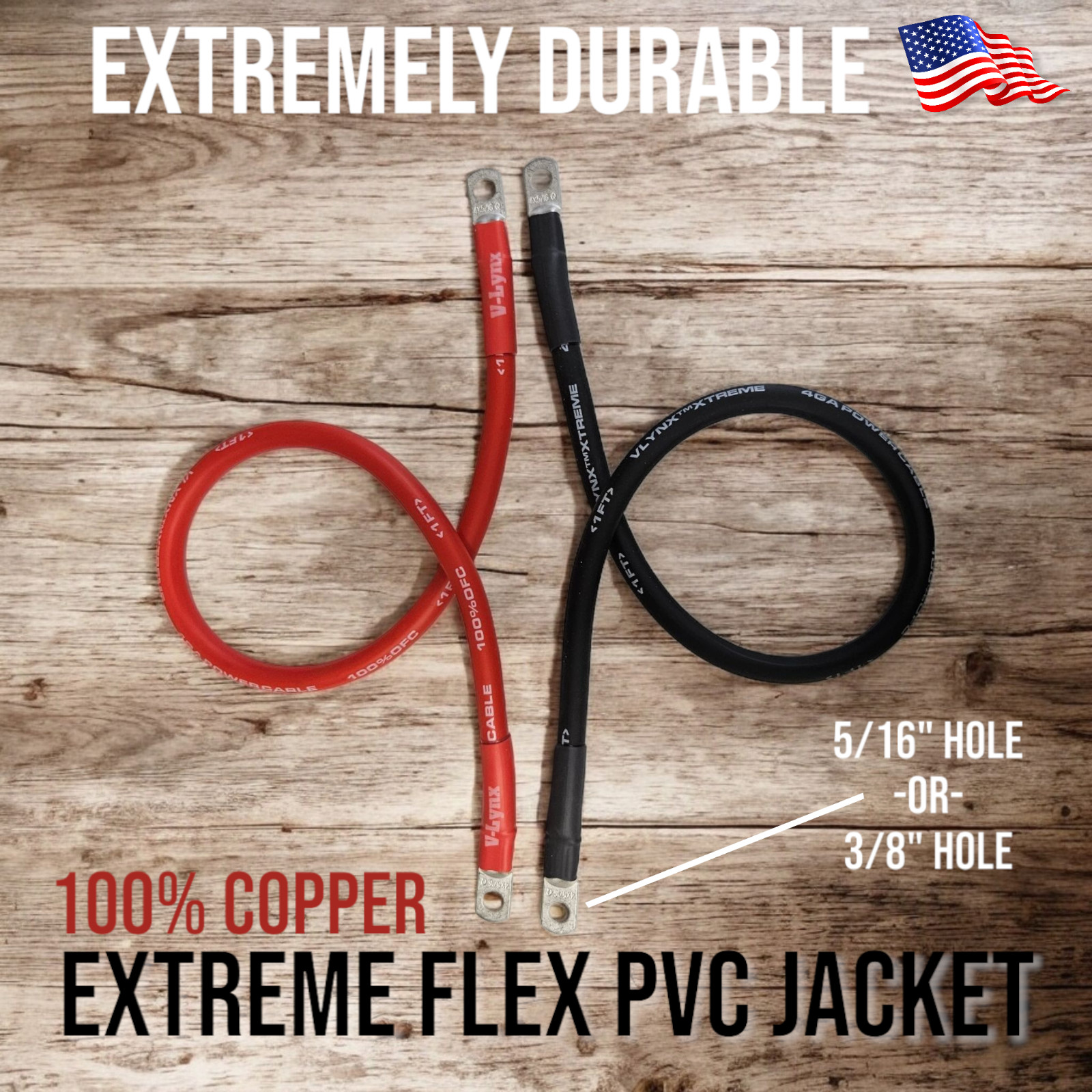 4 AWG Gauge Custom Battery Cable Copper Car Solar Power Wire Inverter RV Welding