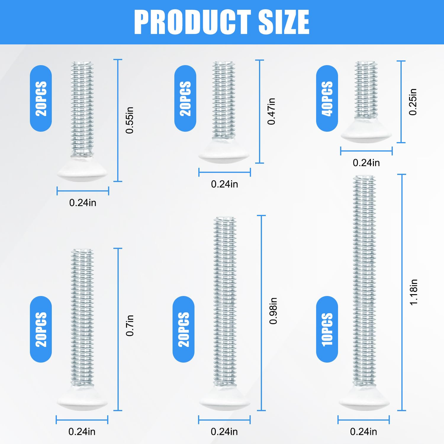 130 Pack White Outlet Screws 6-32 Thread, Wall Plate Screws for Electrical Cover
