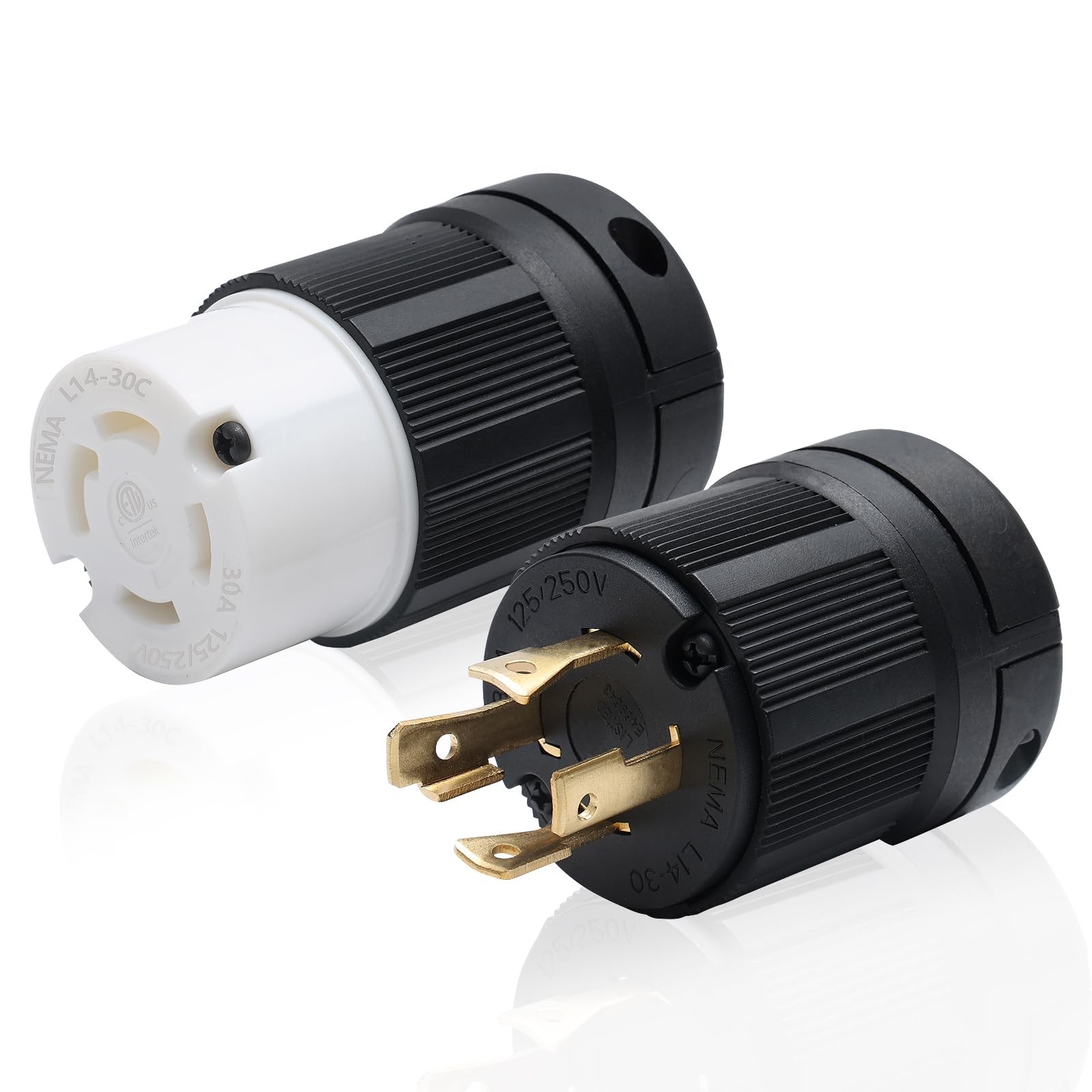 STARELO 30Amp,Locking Plug/ Connector for Generator Set,NEMA L14-30P & White