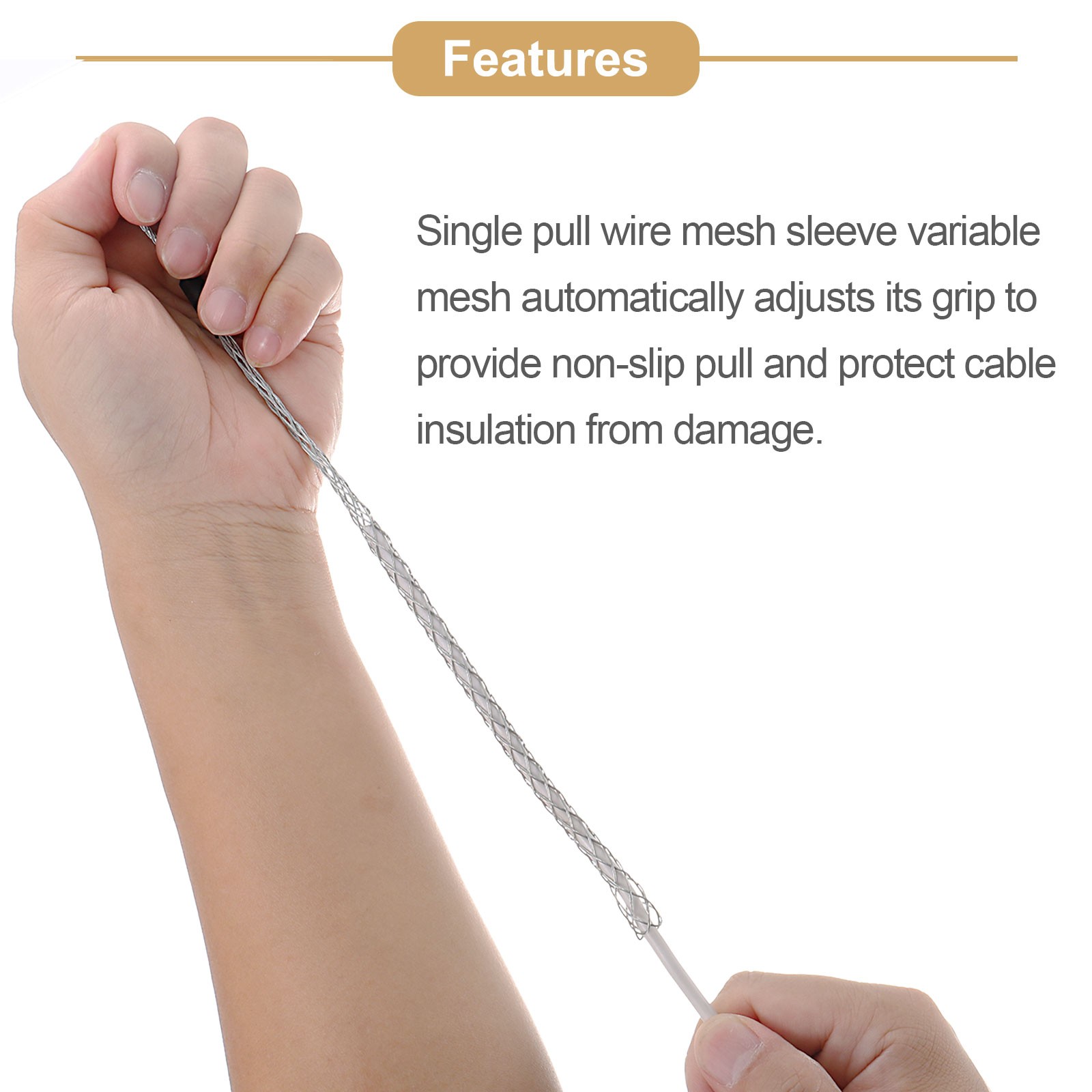 Cable Pulling Grip 0.7/0.9FT Single for 4-6mm+6-10mm Cable(Blue+Black)