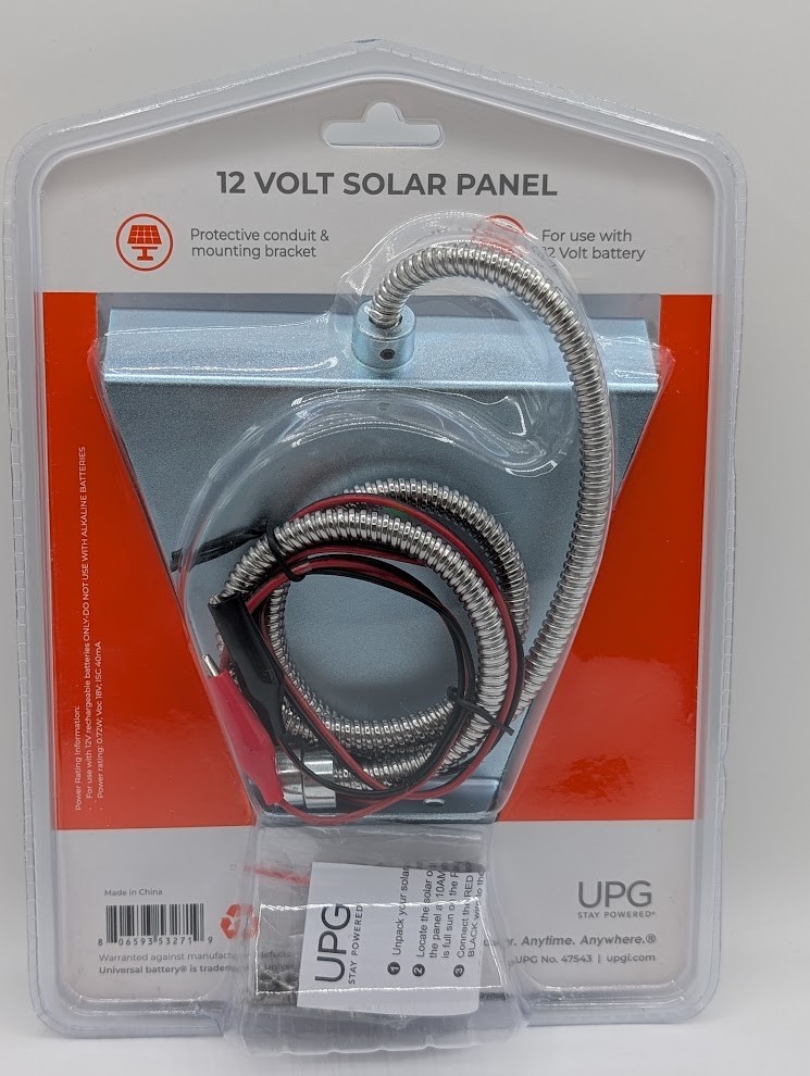 UPG Stay Powered 12 Volt Solar Panel – Use w/12 Volt Battery – China