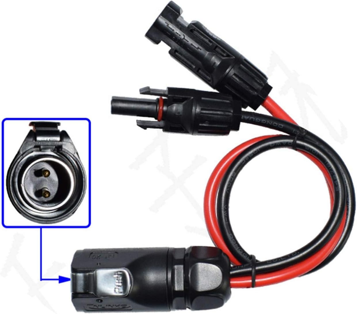 10AWG 2 Pin Power Industrial Circular Connector，for Furrion,Solar 40cm/1.3ft