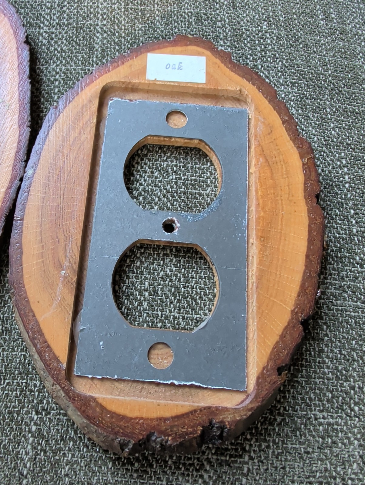 2 Handmade Live Edge Oak Light Switch Cover Outlet Rustic Cabin