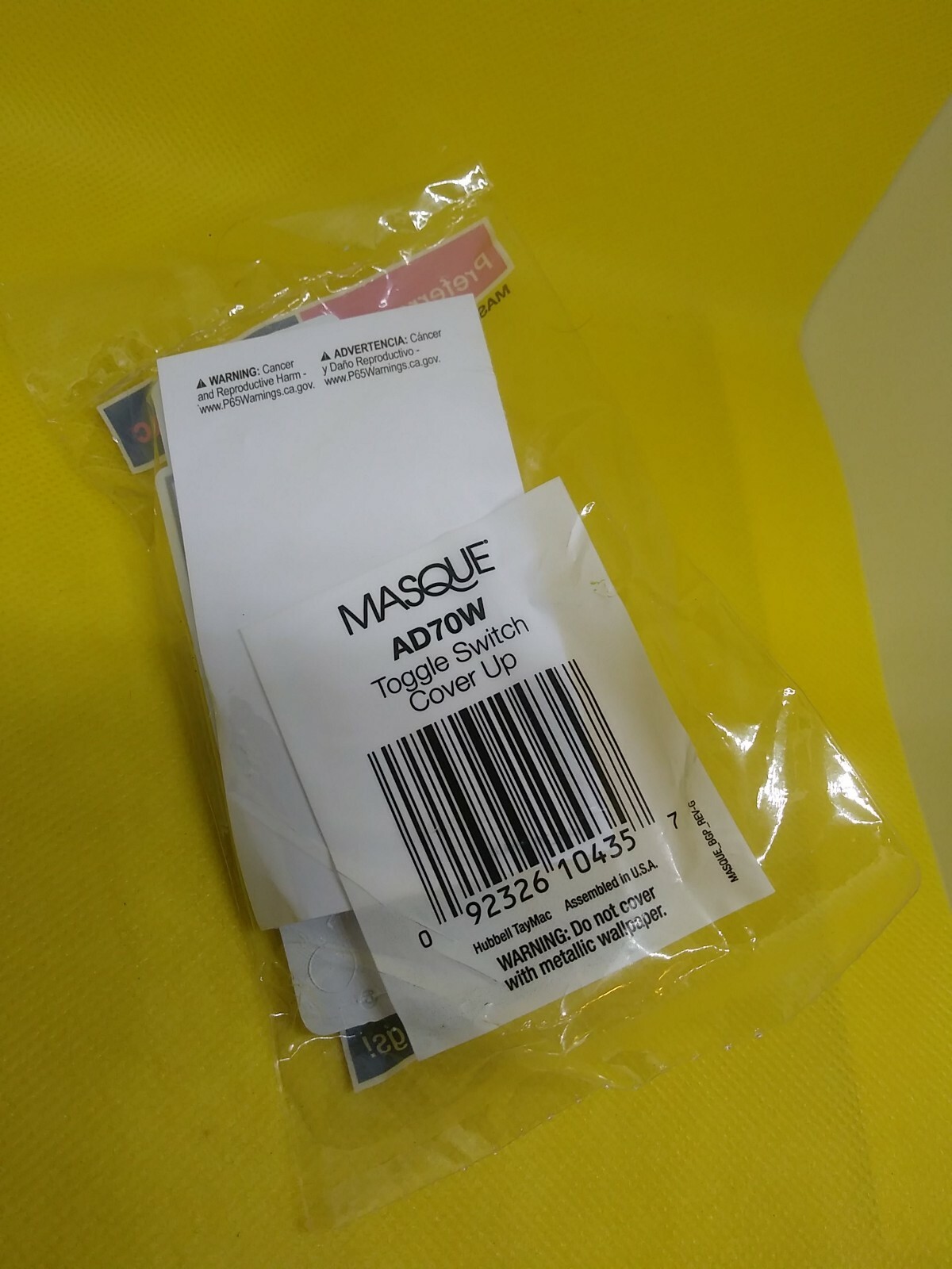 (2 pcs) TAYMAC MASQUE 1-Gang Toggle Switch Cover-Up Adapter AD70W (White)