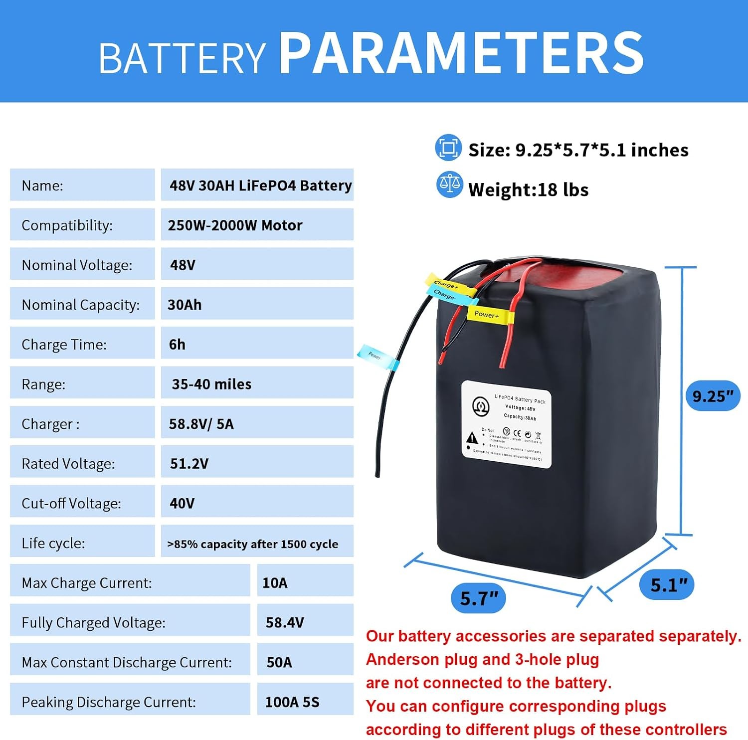 48V E_bi/ke Lifepo4 30Ah Battery Pack for E B_ike Sc_ooter 5A Charger 50A BMS