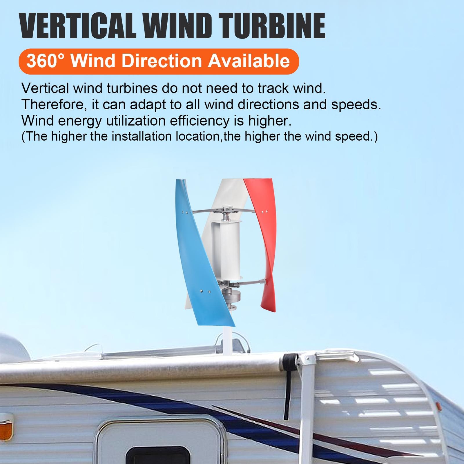 3000W Wind Turbine Generator MPPT 12V/24V Hybrid Controller Windmill Kit