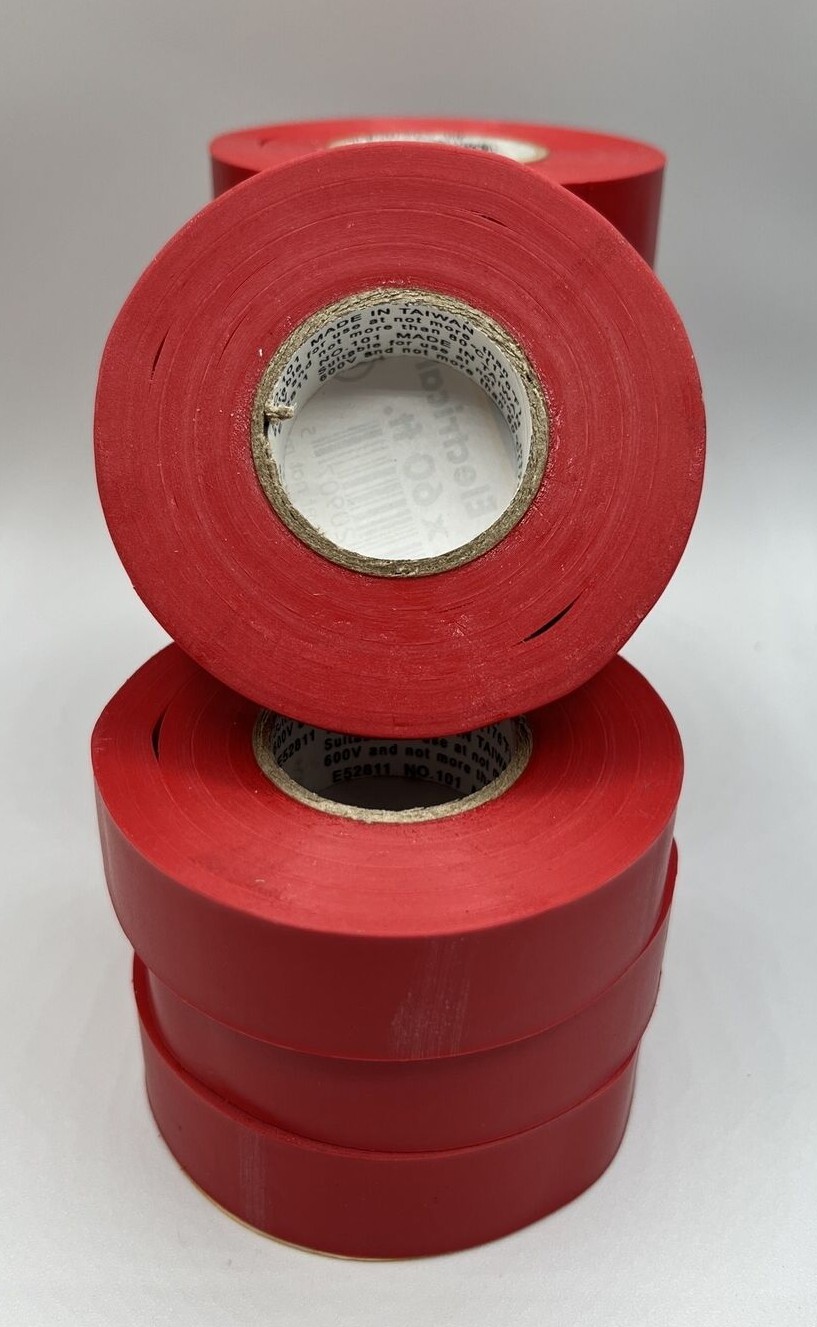 Vinyl PVC Electrical Tape 3/4Inx60Ft-Green, Red, Orange, Yellow, Blue,Brown,Gray