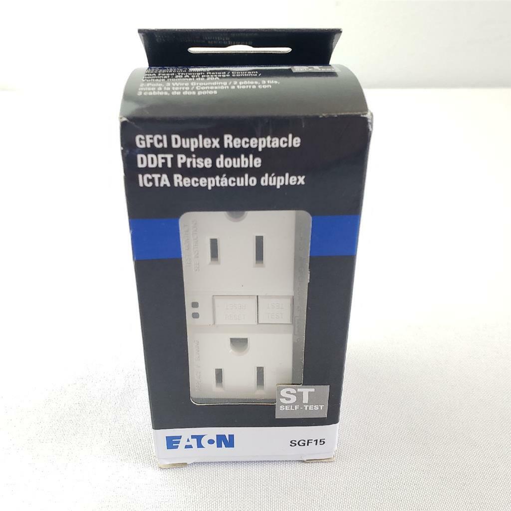 = Eaton SGF15 GFCI Duplex Receptacle 15A 2-Pole 3 Wire Grounding 125V NEW