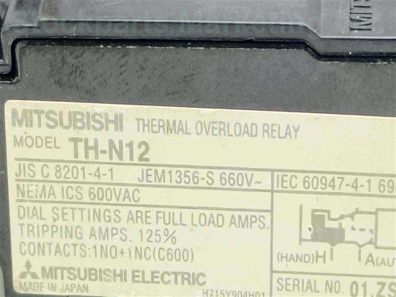 Mitsubishi TH-12 TH12 Thermal Overload Relay 30 Days Warranty Fast Shipping