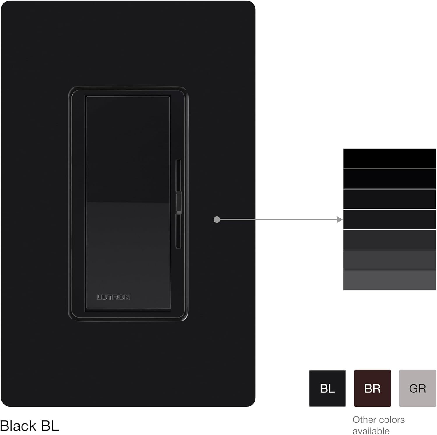 180-Degree Control with Diva LED+ Dimmer Switch, 150W – Modern Black Finish