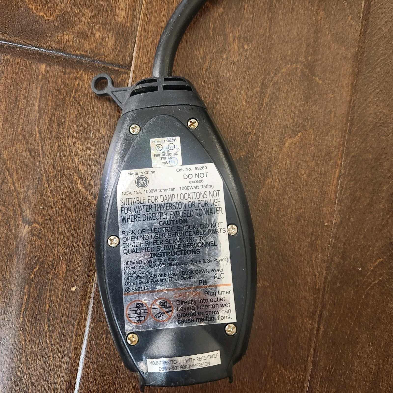 GE Outdoor Timer Dusk Dawn Photocell Plug 2 4 6 8 Hr