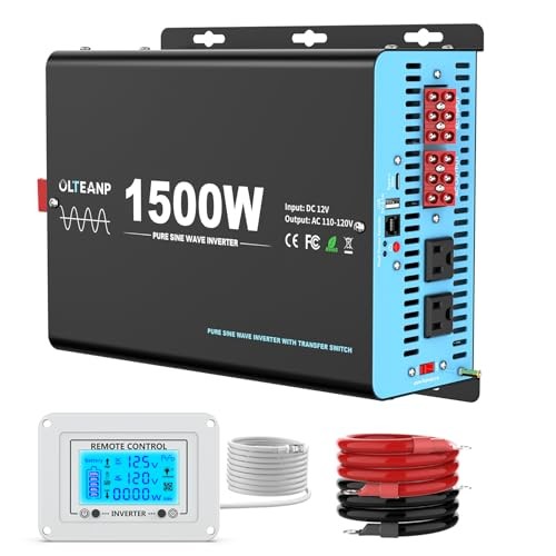 1500W Pure Sine Wave Power Inverter with Transfer 12V-1500W Built-in ATS