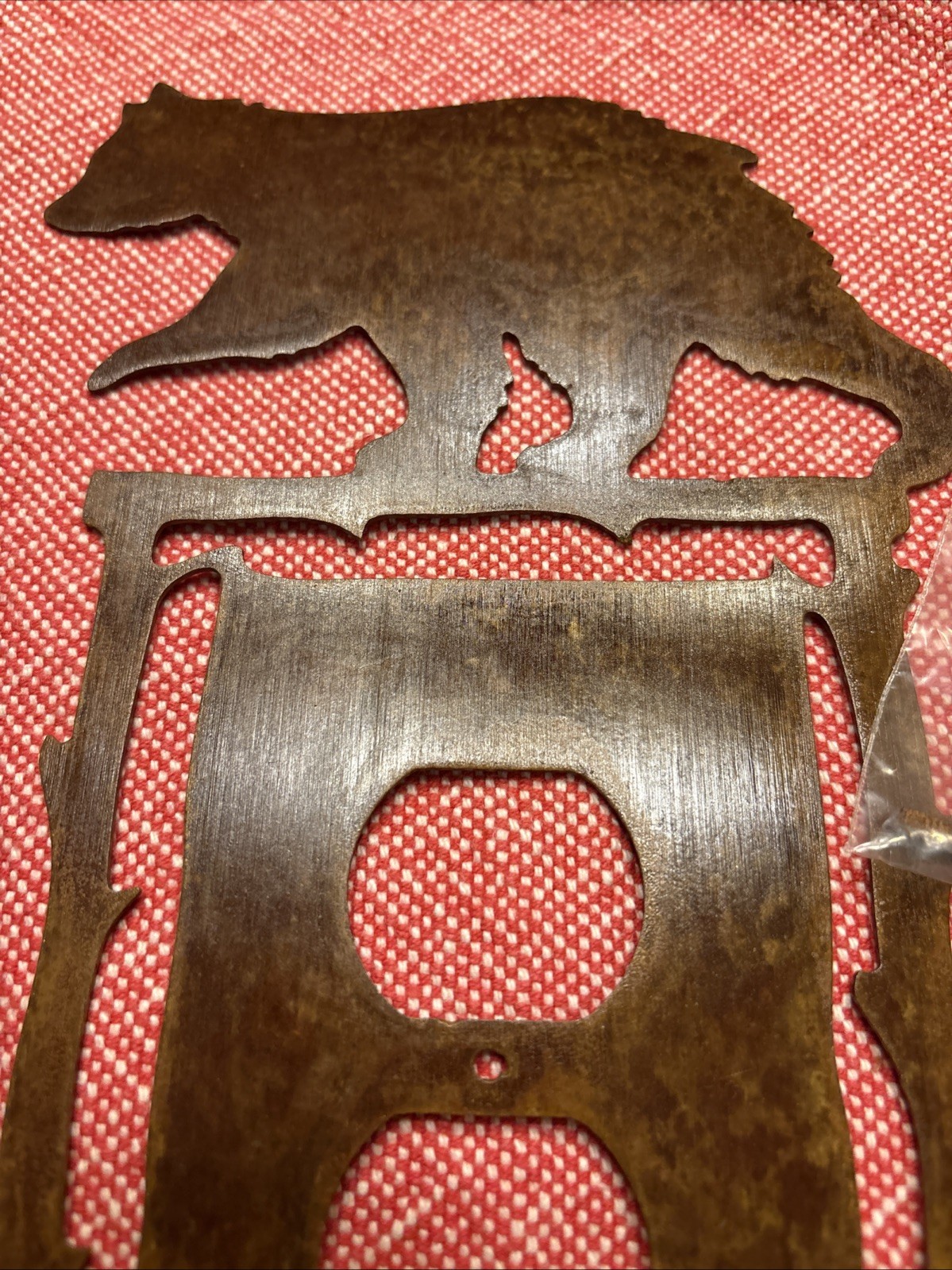 New Bear Art Rustic metal Wall outlet Plug cover Lodge-Cabin-Man cave-W/screw