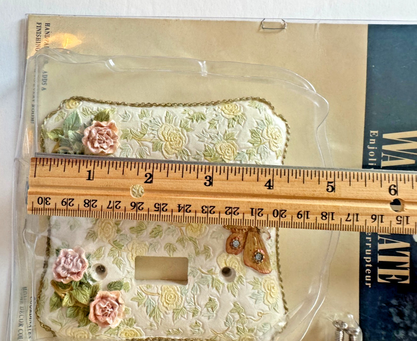 Fiji Rustic Garden Wallplate double light switch Butterfly Pink Yellow Floral